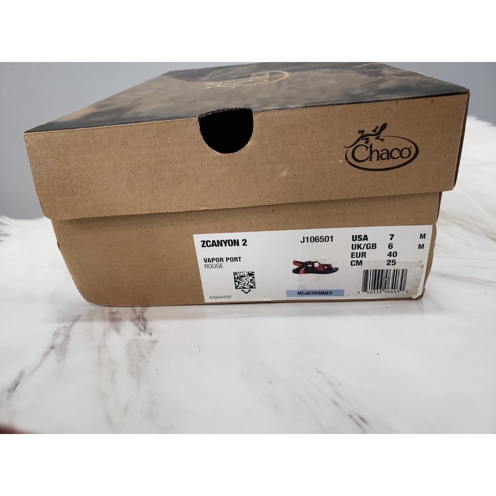 NEW SIZE 7 / EURO 40 Chaco Men's Z/Canyon 2 Sandals - Vapor Port Red Black - Picture 4 of 5